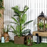 HOMCOM Künstliche Palme Kunstpflanze 150cm mit Zementfüllung für Innenbereich, dekorativ & pflegeleicht, grün  Aosom.de