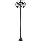 Outsunny Solar Gartenlaterne mit 3 flammig Laterne Solarlaterne Wegleuchte mit LED 120 Lumen IP44 201 Edelstahl Schwarz 51,5 x 47 x 182,5 cm  Aosom