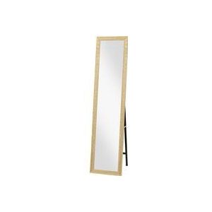HOMCOM Rechteckiger Standspiegel zum Aufhängen oder Aufstellen mit Holzrahmen für Wohnzimmer Schlafzimmer 37 x 157 cm Hellbraun  Aosom