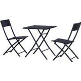 Outsunny Polyrattan Bistroset für 2 Personen, Rattan Gartenmöbel Sitzgruppe, Schwarz, ideal für Balkon & Terrasse  Aosom.de