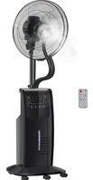 HOMCOM Standventilator mit Wasserzerstäuber  3,1L, 3 Modi, Nebelfunktion, verstellbarer Neigungswinkel, Stahl, Schwarz, Höhe 135cm  Aosom