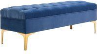 HOMCOM Sitzbank Bettbank Schuhbank Samt Blau 118 x 45 x 42 cm mit erhöhten Beinen für Schlafzimmer & Flur  Aosom.de