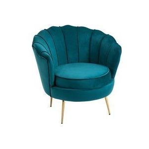 HOMCOM Vintage-Design-Sessel aus Samt, Retro-Schlafsessel für Schlafzimmer, Wohnzimmer oder Büro, Petroleumgrün 79x77x77cm  Aosom