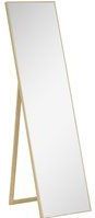 HOMCOM Standspiegel mit Holzmaserung Ganzkörperspiegel Ankleidespiegel Schminkspiegel Silber Hellbraun 40 x 35 x 147 cm für Schlafzimmer & Flur  Aosom.de