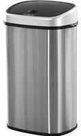 HOMCOM Mülleimer 58L automatischer Abfalleimer mit Infrarotsensor, hygienisch, groß, Edelstahl Silber, L40,9xB28,9xH68 cm  Aosom.de