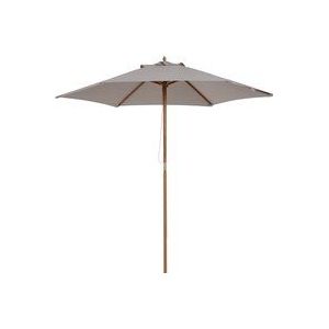 Outsunny Sonnenschirm, Gartenschirm, 3-stufig, Sonnenschutz, Bambus 180/㎡ Polyester, Grau, Ø2,5 x 2,3 m  Aosom