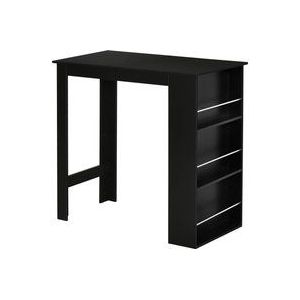 HOMCOM Bartisch moderner Esstisch Schreibtisch mit 3 Ablageflächen Schwarz Spanplatte 112 x 57 x106 cm  Aosom