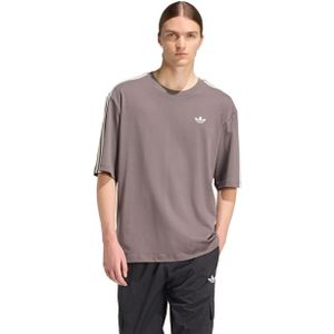 Adidas Adicolor 3-stripes Oversized T-shirt T-shirts Heren - Grijs - Maat S - Katoen Jersey