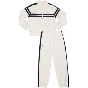 Lacoste Front Stripe Croc Trainingspakken Kinder - Wit - Maat 122 - 130 CM - Poly Woven