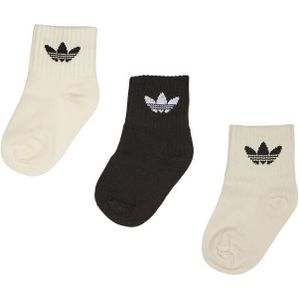 Adidas Kids Mid Ankle 3 Pack Sokken Unisex - Zwart - Maat 1 - 2 YEARS
