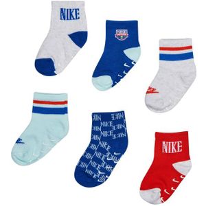 Nike Kids Ankle 6 Pack Sokken Unisex - Blauw - Maat 1 - 2 YEARS - Katoen