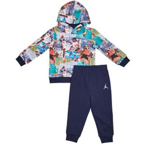 Jordan Brooklyn Aop Trainingspakken Baby - Blauw - Maat 74 - 80 CM - Katoen Fleece