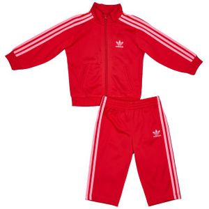 Adidas Firebird Trainingspakken Baby - Rood - Maat 87 - 92 CM - Poly Tricot