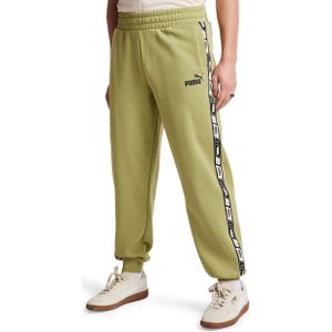 Puma Essentials+ Tape Heren Broeken - Groen - Maat: M - Katoen Fleece - Foot Locker
