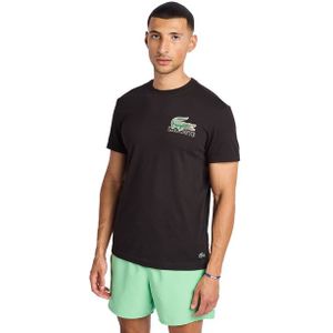 Lacoste Big Croc Graphic T-shirts Heren - Zwart - Maat S - Katoen Jersey