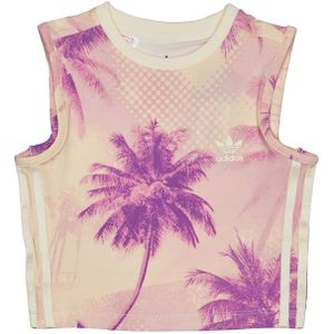 Haltertop - Bloemenprint - Jersey - Mouwloos - Aansluitende Pasvorm