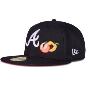New Era 59fifty Mlb Atlanta Braves Petten Unisex - Blauw - Maat 7 1/4 - Katoen