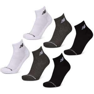 New Balance Quarter 6 Pack Sokken Unisex - Wit - Maat 35-38 - Katoen