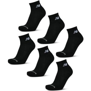 New Balance Quarter 6 Pack Sokken Unisex - Zwart - Maat 35-38 - Katoen
