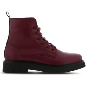 Tommy Jeans Lace Up Flat Sneakers Dames - Rood - Maat 36 - Leer