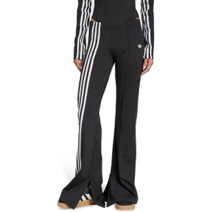 Adidas 3-stripes Flared Joggers Broeken Dames - Zwart - Maat 40 - Poly Mesh