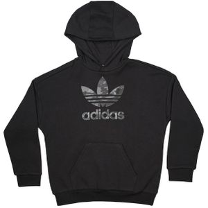 Adidas Trefoil Hoodies Kinder - Grijs - Maat 159 - 164 CM - Katoen Fleece