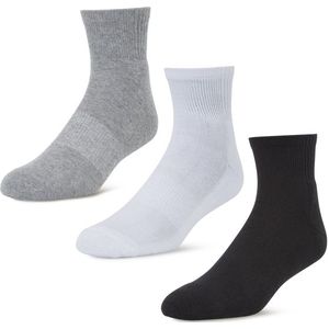 Foot Locker 3 Pack Active Dry Quarter Sokken Unisex - Grijs - Maat 27-34