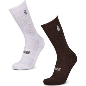 New Balance Crew 2 Pack Sokken Unisex - Wit - Maat 39-42 - Katoen