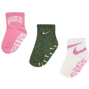 Nike Kids Ankle No Slip 3 Pack Sokken Unisex - Roze - Maat 1 - 2 YEARS