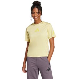 Adidas Z.n.e. Dames T-shirts - Geel - Maat: 38 - Katoen Jersey - Foot Locker