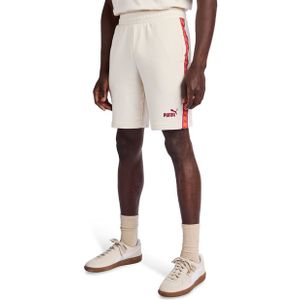 Puma Essentials+ Tape Korte Broeken Heren - Wit - Maat S - Katoen French Terry