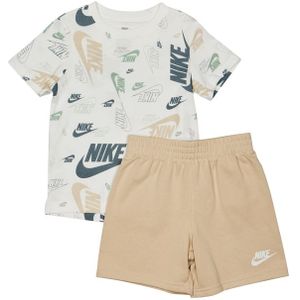 Nike Futura Aop Trainingspakken Baby - Beige - Maat 74 - 80 CM - Katoen Jersey