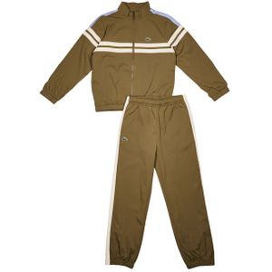 Lacoste Front Stripe Croc Trainingspakken Kinder - Olijf - Maat 122 - 130 CM - Poly Woven