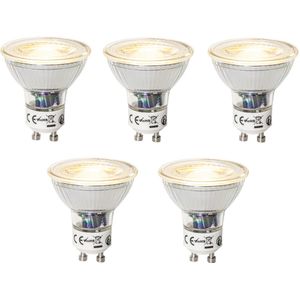 Set van 5 GU10 dimbare LED lampen 7W 600 lm 2700K