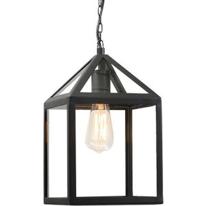 QAZQA Amsterdam - Landelijke Hanglamp Voor Buiten - 1 Lichts - L 210 Mm - Zwart - Buitenverlichting