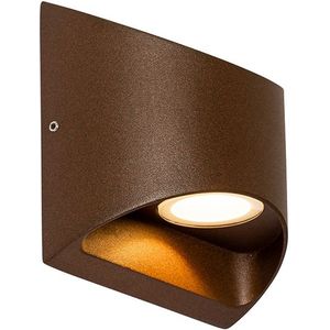 Moderne buiten wandlamp roestbruin incl. LED 2-lichts IP54 - Mal