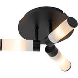 QAZQA Bath - Moderne Plafondlamp - 3 Lichts - Ø 28.5 cm - Zwart - Buitenverlichting