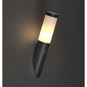 Moderne buitenwandlamp donker grijs licht-donker sensor IP44 - Rox