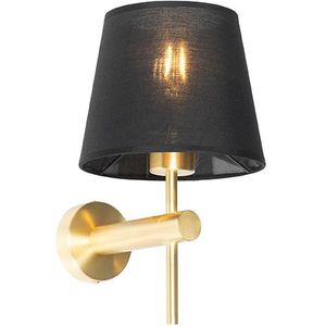 Moderne wandlamp zwart met goud - Pluk