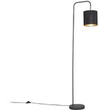 QAZQA Lofty - Moderne Vloerlamp - Staande Lamp met Kap - 1 Lichts - H 1405 Mm - Zwart - Woonkamer