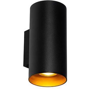 Design wandlamp zwart met goud - Sab