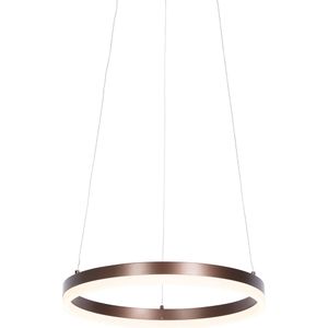 QAZQA anello - Moderne LED Dimbare Hanglamp met Dimmer - 1 lichts - Ø 40 cm - Brons - Woonkamers-sSlaapkamers-sKeuken