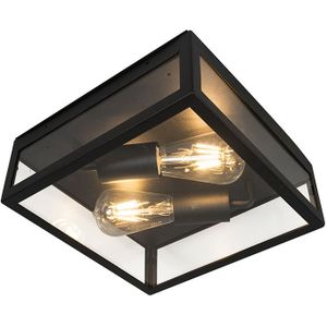 IndustriÃ«le buitenplafondlamp zwart 2-lichts - Rotterdam