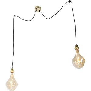 Hanglamp goud 2-lichts incl. LED goud dimbaar - Cava Luxe