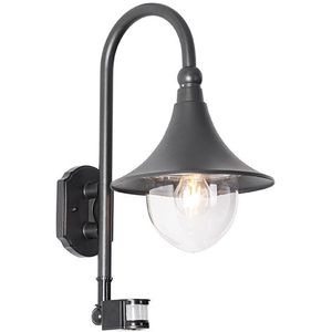 Buiten wandlamp zwart IP44 incl. bewegingsmelder - Daphne