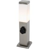 QAZQA malios - Moderne Buitenlamp met stopcontact - 1 lichts - H 450 mm - Staal - Buitenverlichting