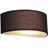 Landelijke wandlamp half rond zwart - Drum