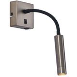 Moderne gunmetal wandlamp met USB-C poort - Gosna