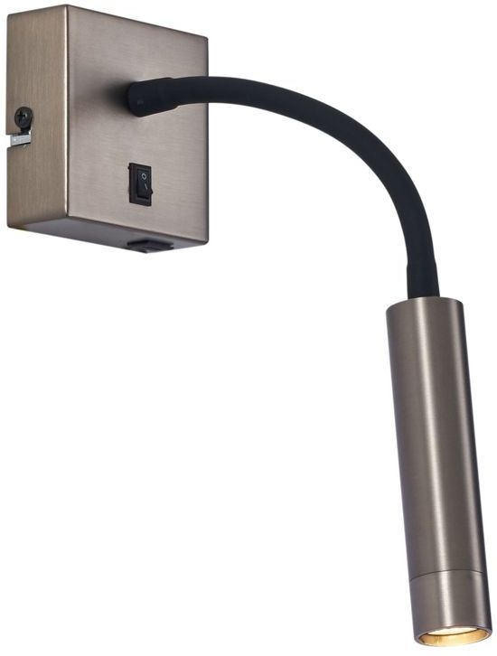 Moderne gunmetal wandlamp met USB-C poort - Gosna