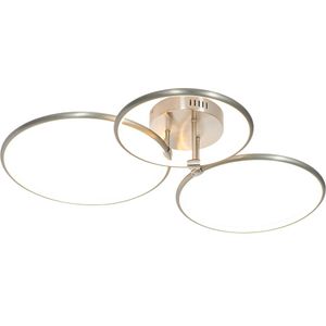 Plafondlamp staal incl. LED 3-staps dimbaar 3-lichts - Joaniqa